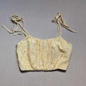 Yellow floral crop top